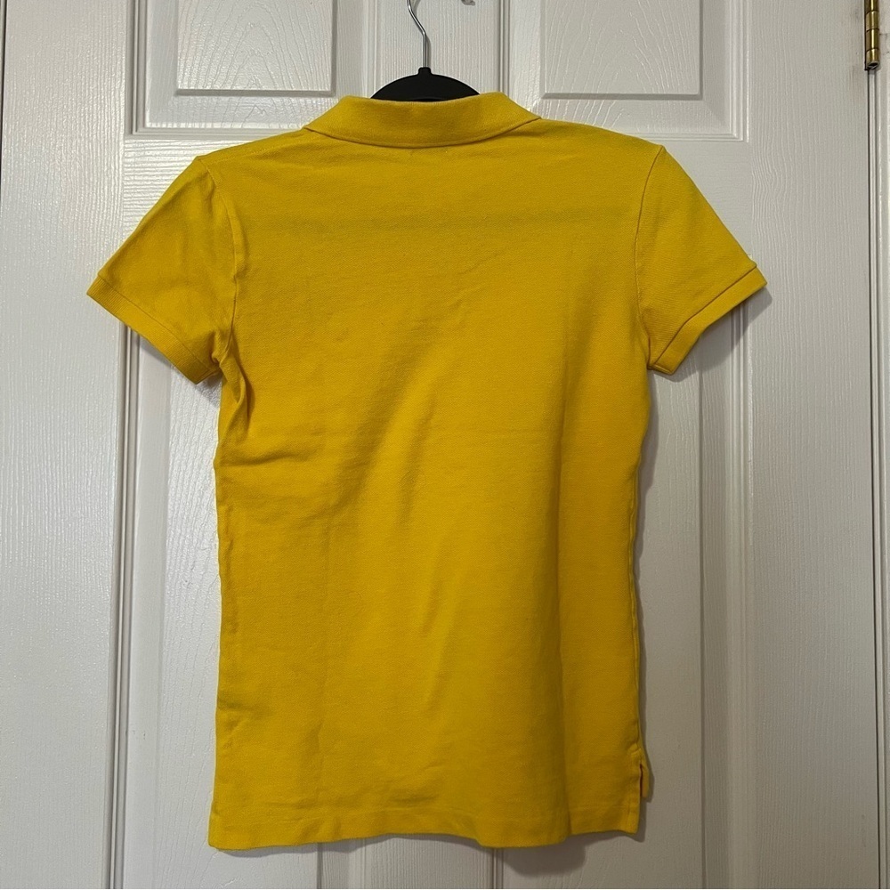 Polo Ralph Lauren Yellow Collared Logo Skinny Polo Short Sleeve T-Shirt - Sz S - Picture 5 of 11